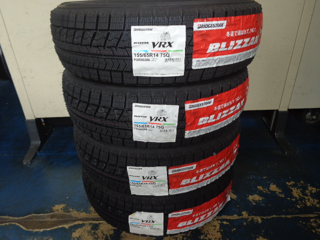 完売)軽用新品特価品☆新品20年製 BS VRX 155/65R14NEWブラック